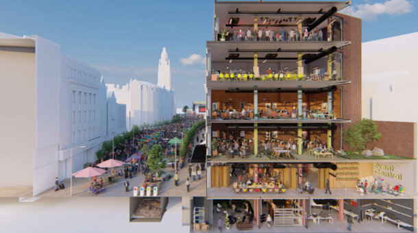 A rendering of plans for the Event Central building development on Fargate in Sheffield