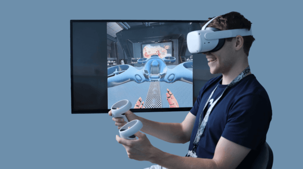 man with VR headset