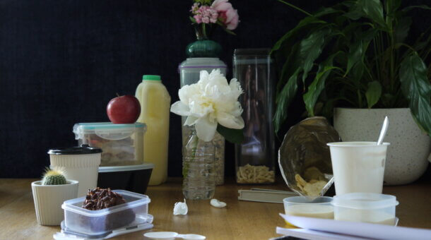 photo of various plastic bottles and tuperware