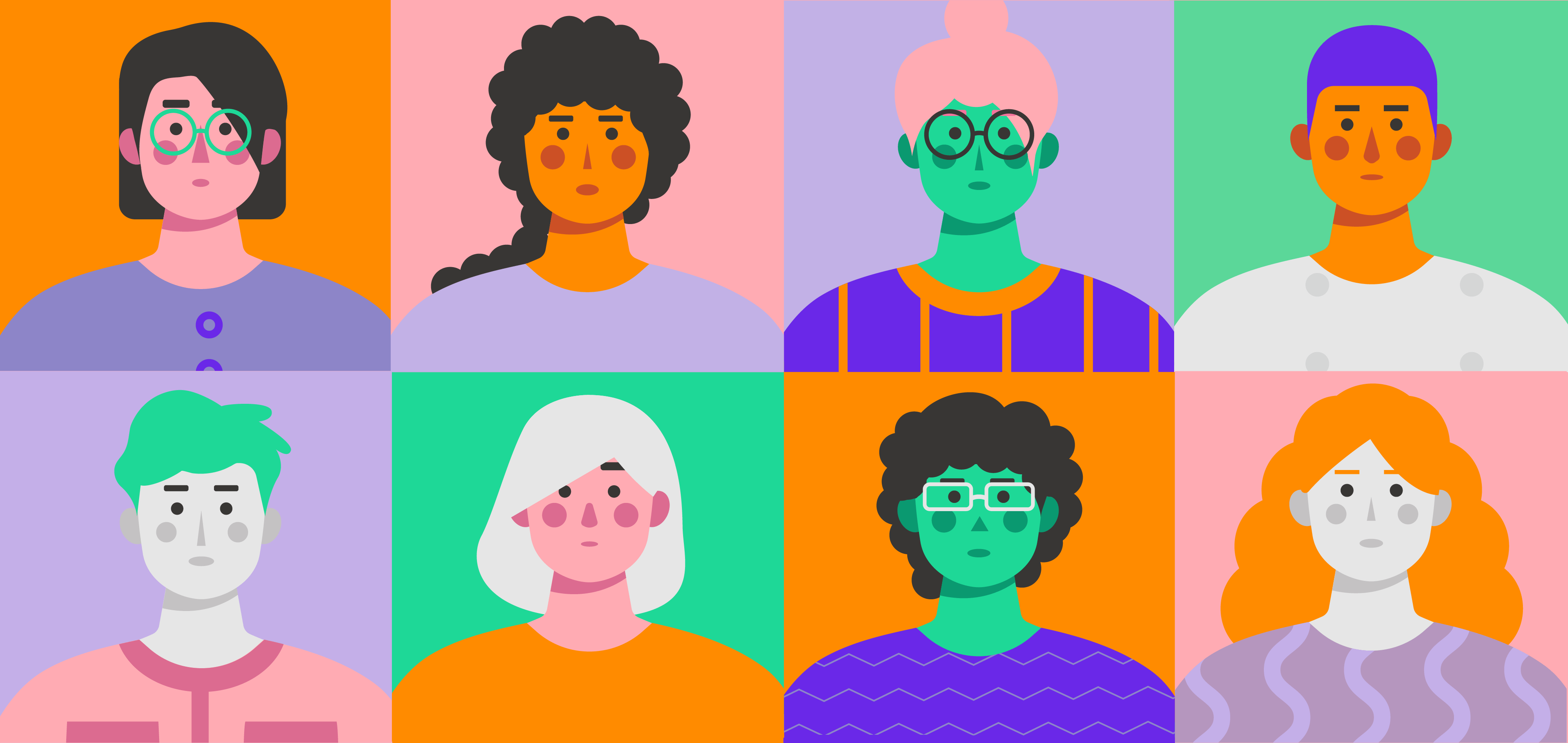 cartoon drawing of peoples faces
