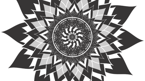 A black and white mandala