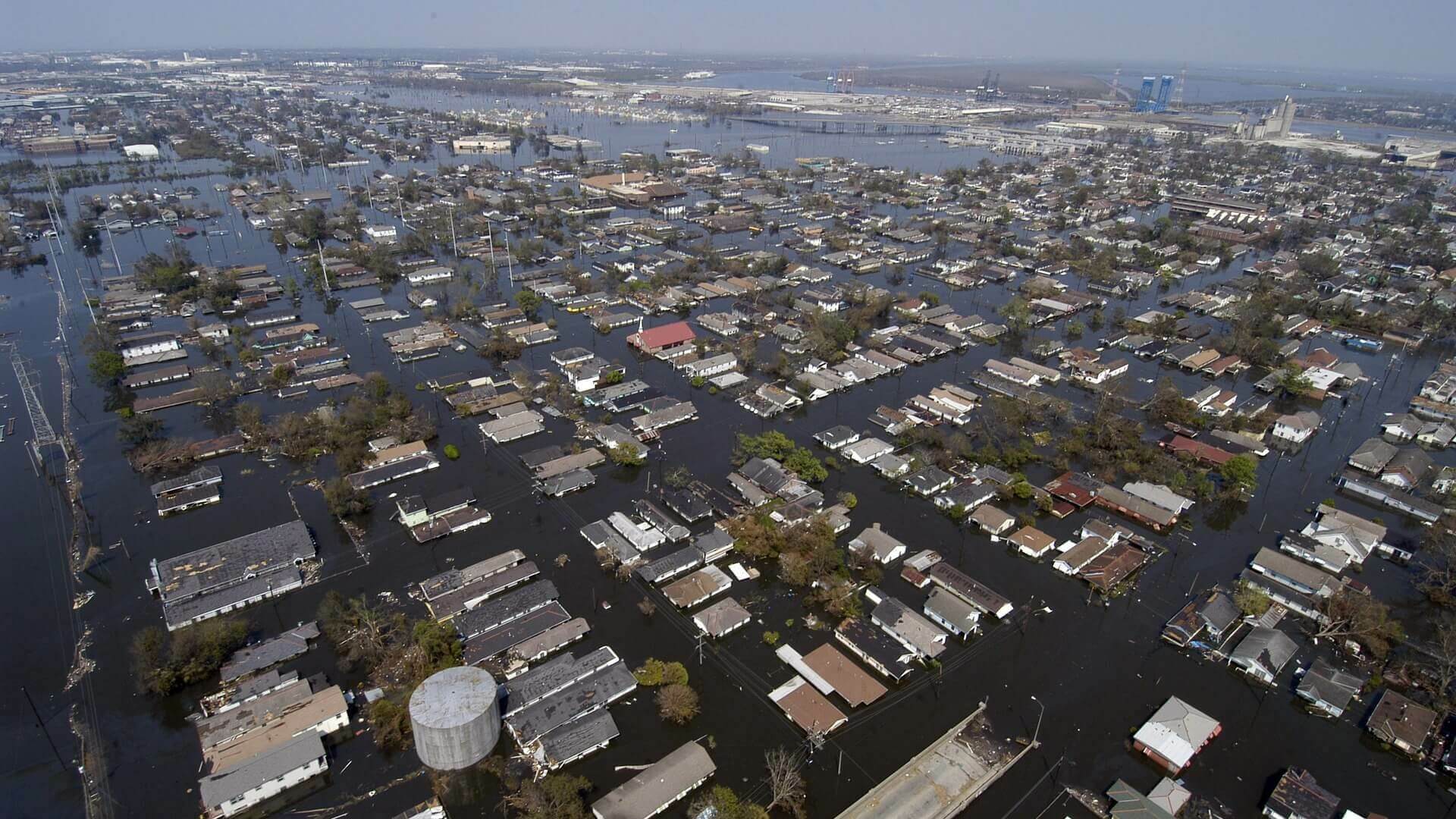 photo of flooded city landscape